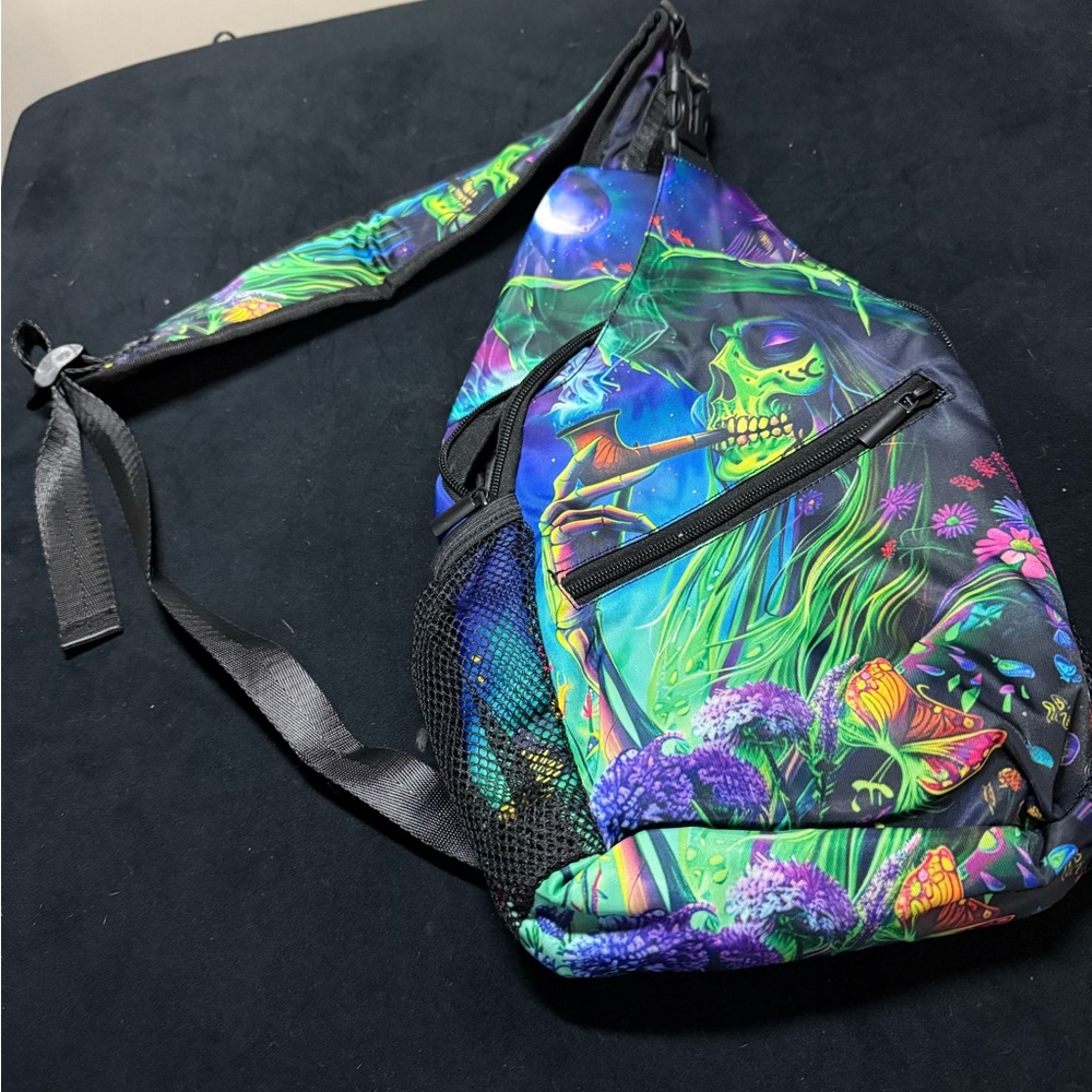 Colorful and Vibrant Skeleton Print Cross Body Sling Bag - BRAND NEW, NEVER USED
